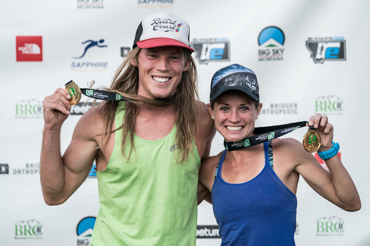 American Skyrunning Champions for the Ultra, Morgan Elliot and Brittany Peterson. ©iancorless.com / ISF